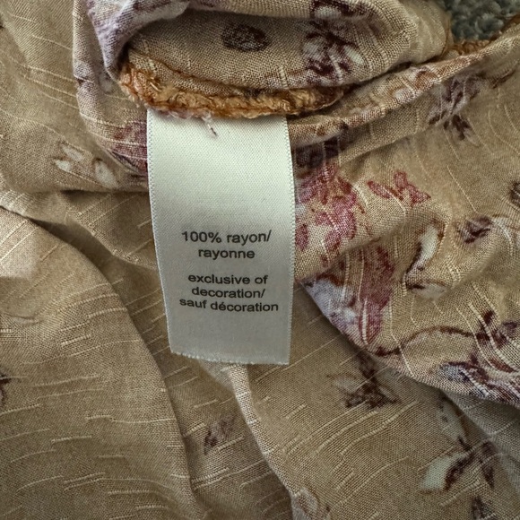 Women’s Maurices burnt orange floral deep v-neck wrap long sleeve top XS - Picture 4 of 4